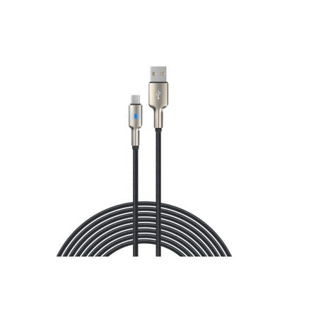 DEVIA EC313 Mars Zinc Aloy 2.1A USB Type-C 1.5M Adatkábel - Fekete
