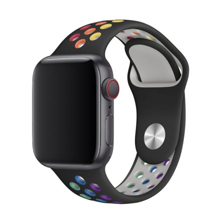 Apple iWatch Devia Delux Sport 2 42/44/45mm Óraszíj - Black Rainbow