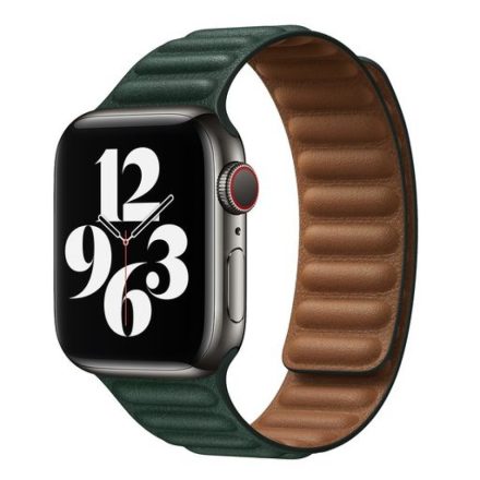 Apple iWatch Devia Elegant Leather Two-Tone 42/44/45mm Óraszíj - Sequoia Green