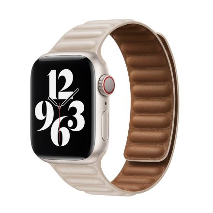 Apple iWatch Devia Elegant Leather Two-Tone 42/44/45mm Óraszíj - Starlight