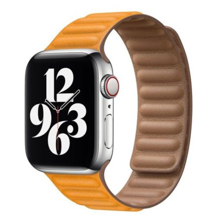Apple iWatch Devia Elegant Leather Two-Tone 42/44/45mm Óraszíj - California Poppy