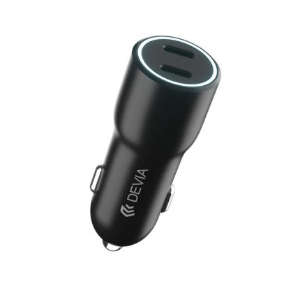 Devia EA360 Smart 2xQC 3.0 40W Autós Töltőfej- Fekete