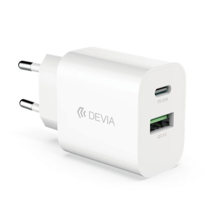 Devia RLC-389 Smart QC 3.0 + PD 20W Hálózati Töltőfej - Fehér