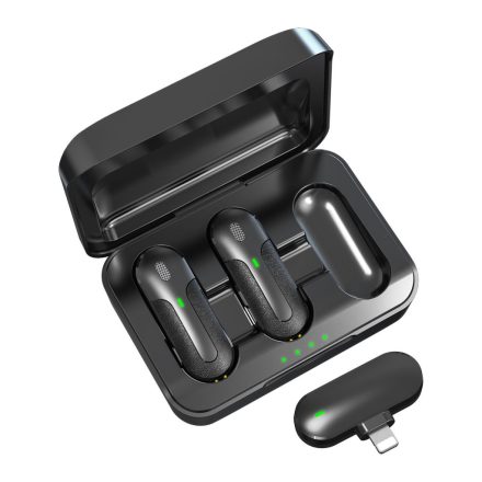 DEVIA MB-2-L Kintone 2in1 Lightning Wireless Audió Mikrofon - Fekete
