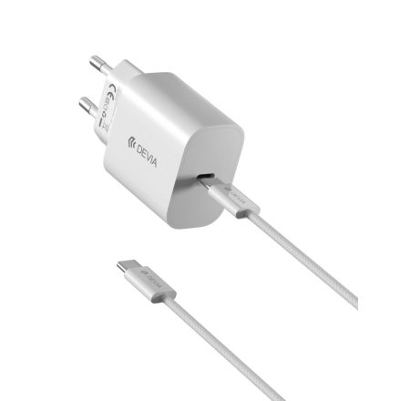 Devia RCE-3005CL Smart PD 30W GaN Hálózati Töltőfej + USB Type-C PD Kábel- Fehér