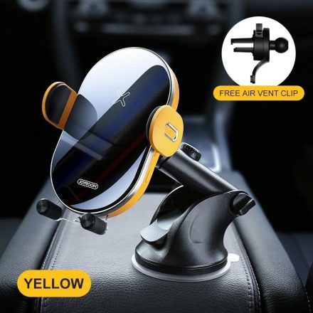 JOYROOM JR-ZS200 Hornet 2in1 15W Wireless Autós Töltő és Tartó - Sárga