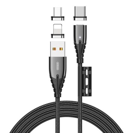 Joyroom S-M408 3in1 3A 1.2M Mágneses Adatkábel - Fekete