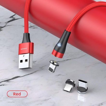 Joyroom S-1021X1 2.1A Micro USB 1M Mágneses Adatkábel - Piros