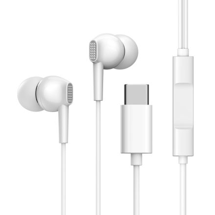 Joyroom JR-EC02 Analóg USB Type-C Headset - Fehér