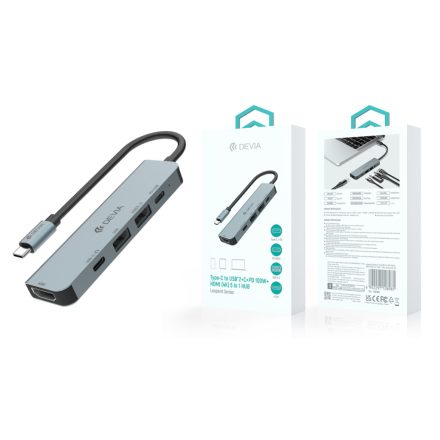 Devia EC702 Leopard 5in1 Multi PD HUB Adapter - Grafit