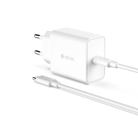 Devia GS-W45A0948 Rocket PD 45W Hálózati Töltőfej + PD USB Type-C Töltőkábel - Fehér