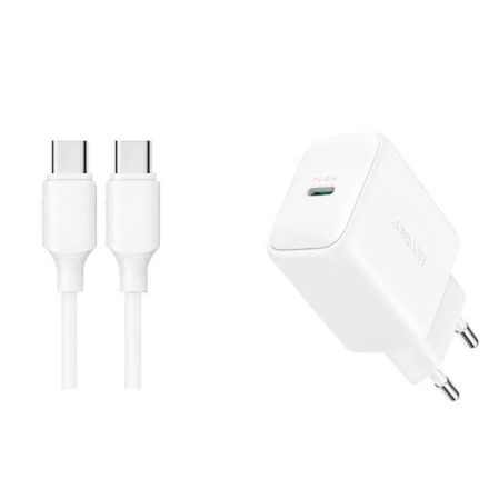 Joyroom JR-TCF20 20W Hálózati Töltő + USB-C 1M Adatkábel - Fehér