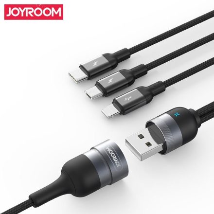 Joyroom S-M401 3in1 3.5A 0.3M Adatkábel + 1.2M USB Hosszabbító- Fekete