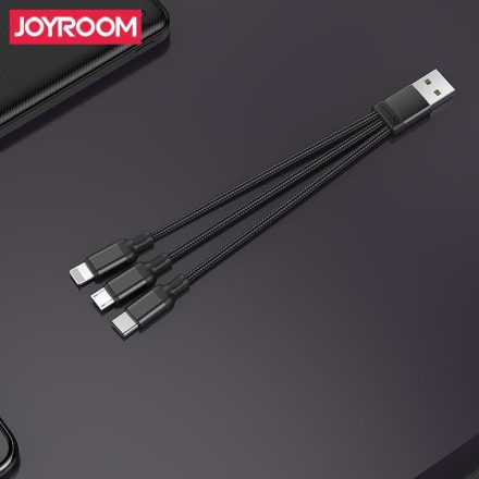 Joyroom S-M416 3in1 3A 0.15M Adatkábel - Fekete