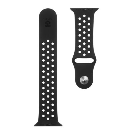 Apple iWatch TACTICAL 161 Double Silicone 42/44/45mm Óraszíj - Fekete