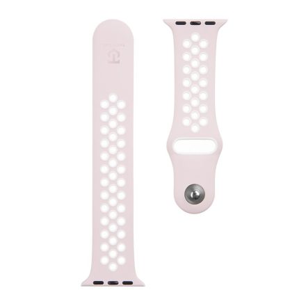 Apple iWatch TACTICAL 123 Double Silicone 38/40/41mm Óraszíj - Rózsaszín/Fehér