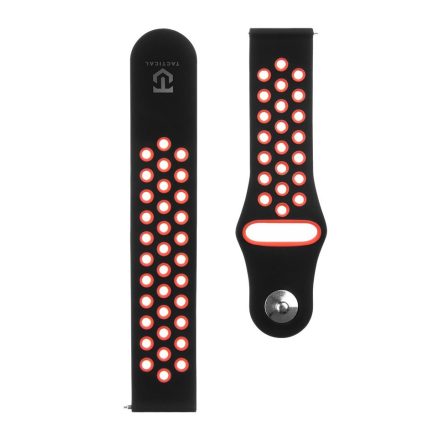 Univerzális TACTICAL 711 Double Silicone 22mm Óraszíj - Fekete/Piros
