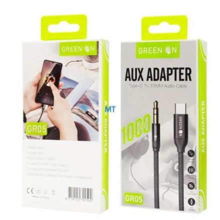 Green On GR05 1M USB Type-C Audió kábel - Fekete