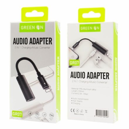 Green On GR07 Lightning Type-C Töltő Adapter - Fekete
