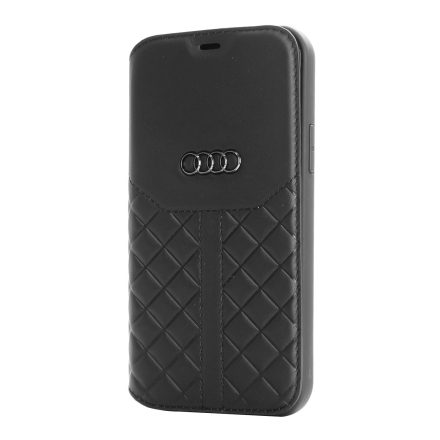 Apple iPhone 13 Audi Bőr Könyvtok - Fekete