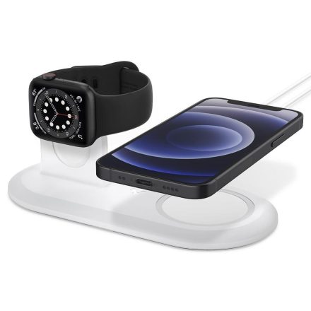 Spigen MagFit Duo Wireless Asztali Töltő - Fehér