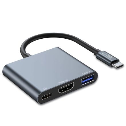 Tech-Protect V1 3in1 USB-C - USB-A 3.0 / USB-C PD 100W / HDMI 4K 30Hz HUB Adapter - Grafit