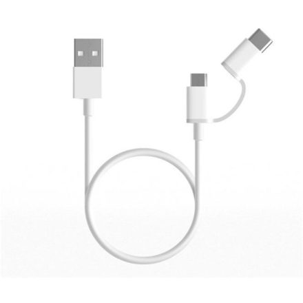 XIAOMI SJV4083TY Micro USB/Type-C 2IN1 Bulk Adatkábel - Fehér